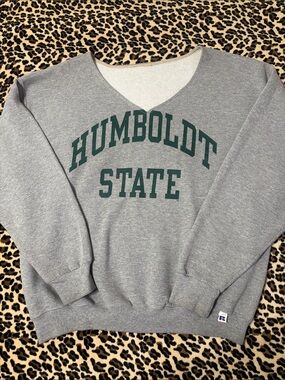 HUMBOLDT STATE UNIVERSITY 🌲 Grey XL Sweatshirt California College Vintage Y2K